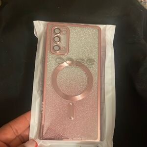 Glittery Pink Phone Case with Ring Holder